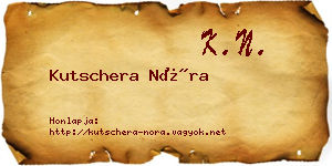 Kutschera Nóra névjegykártya